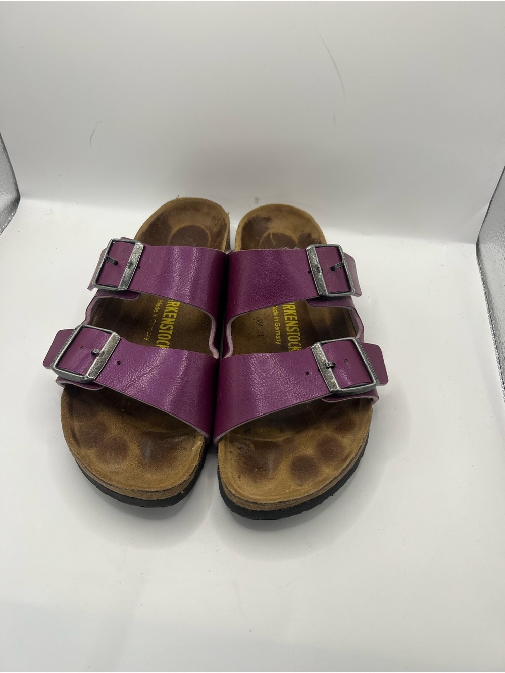 Birkenstock Arizona Double Buckle Sandals in Berry Purple